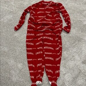 Indiana Hoosiers Mens One Piece Pajama - Red Medium